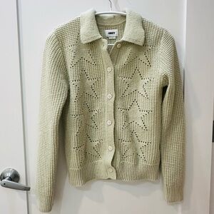 Obey Women's Beige Star Knit Cardigan